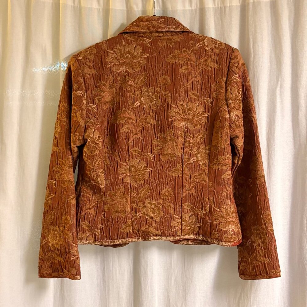 Yak Magik Small Tapestry Jacket Embellished Buttons Boho Cropped Blazer - Picture 2 of 8